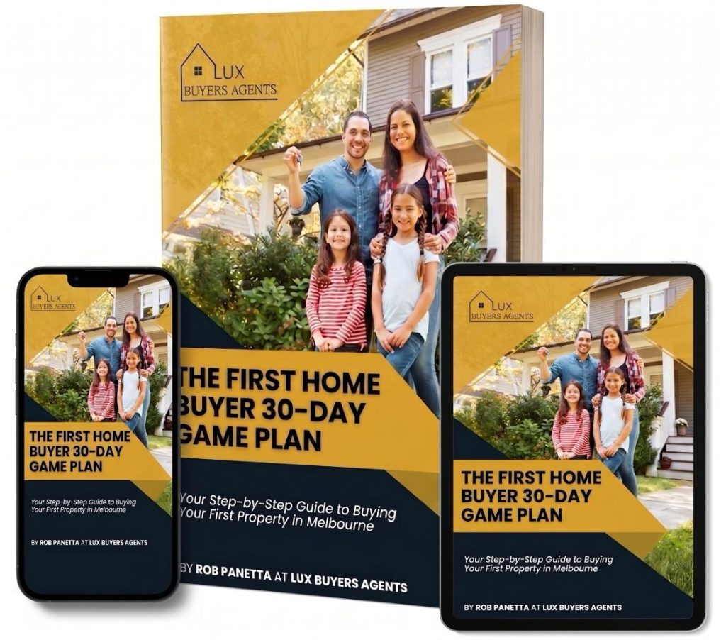 Lux Buyers Agents - The First Home Buyer 30-Day Game Plan PDF Guide - Cover Image - Square